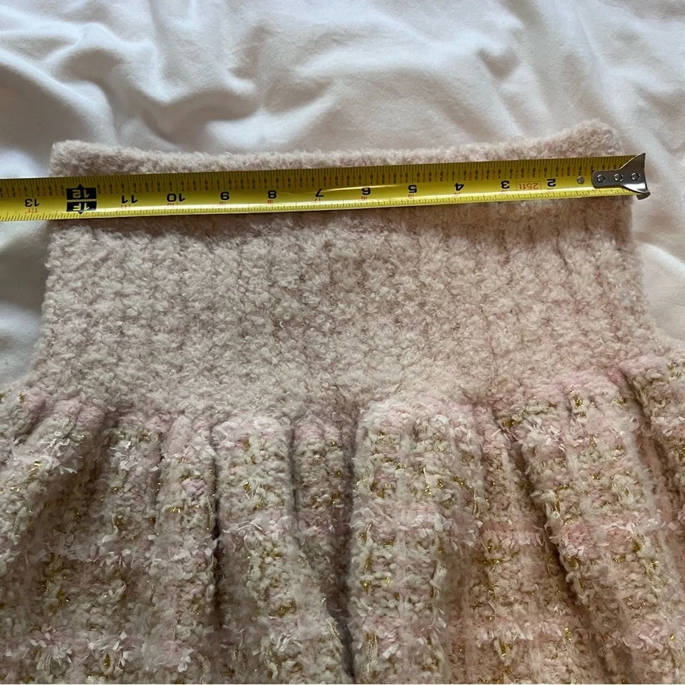 LoveShackFancy Set Saxson Cardigan Sweater & Bibi Skirt Plush Pink Cream Small